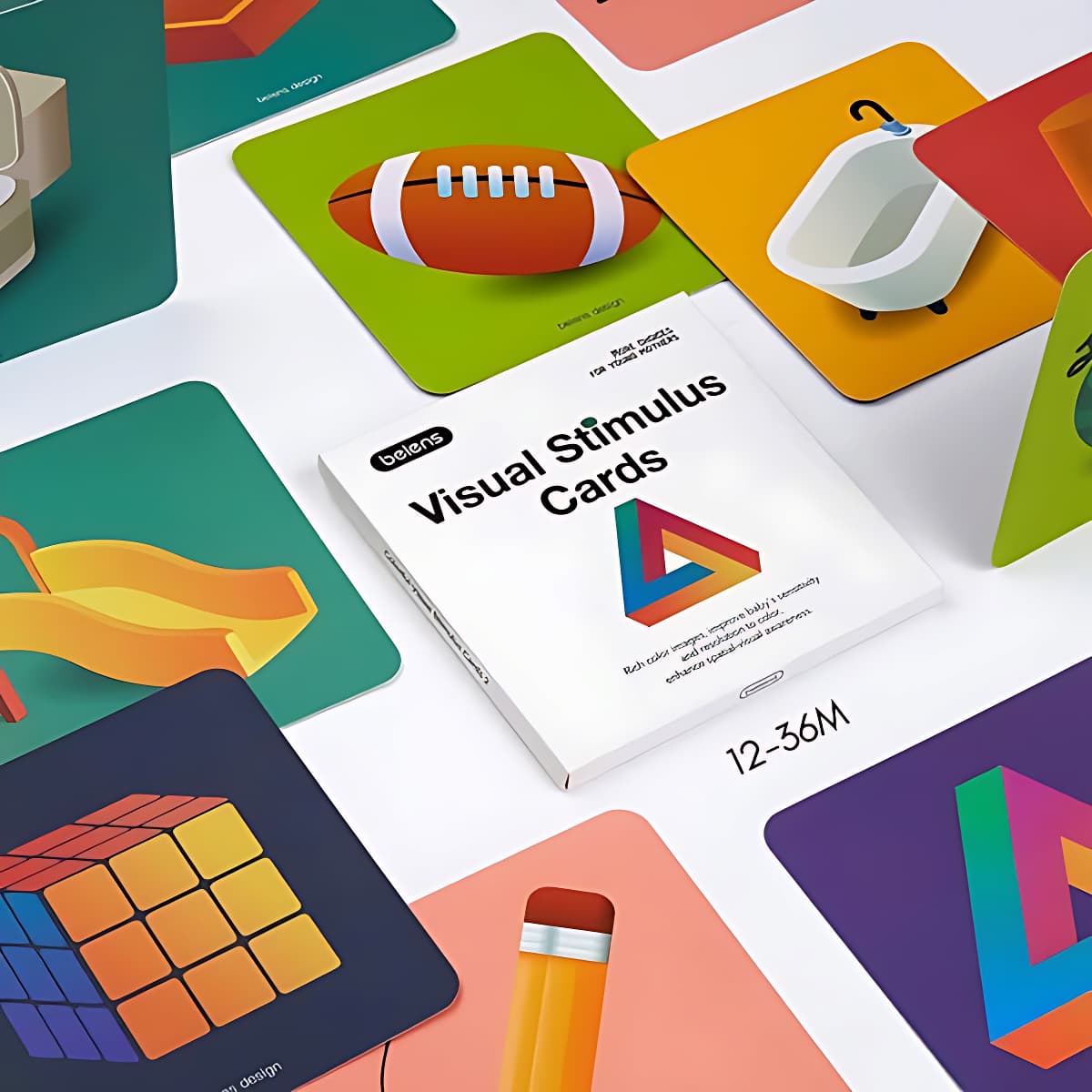 Cartes Contrastées Bébé 0-12 mois - Stimulation Visuelle Montessori