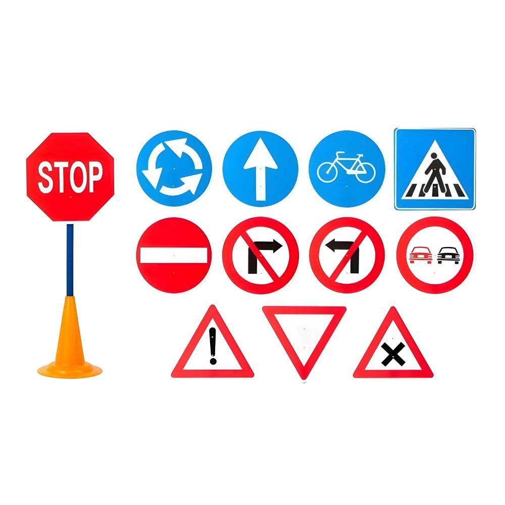Lot de 12 panneaux de signalisation routière pour enfants hauteur 86cm