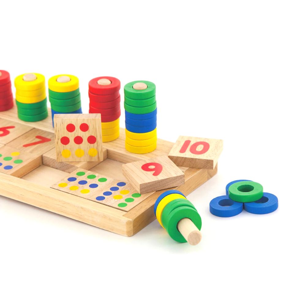 Pièces en bois éducatives Grün Panda pour compter chiffres Montessori jeu interactif