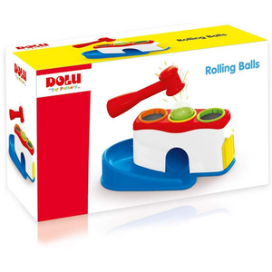 Détail des balles colorées et du marteau ergonomique pour bébé