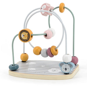 Chemin de perles Montessori en bois coloré pour éveil motricité fine