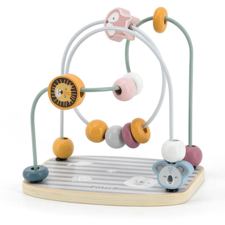 Chemin de perles Montessori en bois coloré pour éveil motricité fine