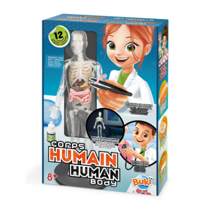Kit Corps Humain BUKI avec organes mous, os phosphorescents et stéthoscope