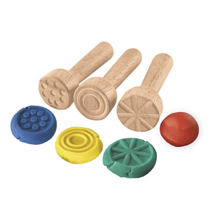 Tampon en bois forme cercle pour pâte à modeler