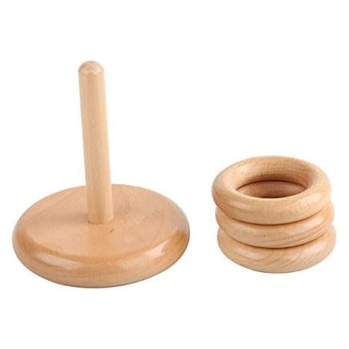 Jeu d'Empilement Montessori - 3 Anneaux en Bois Premier Éveil