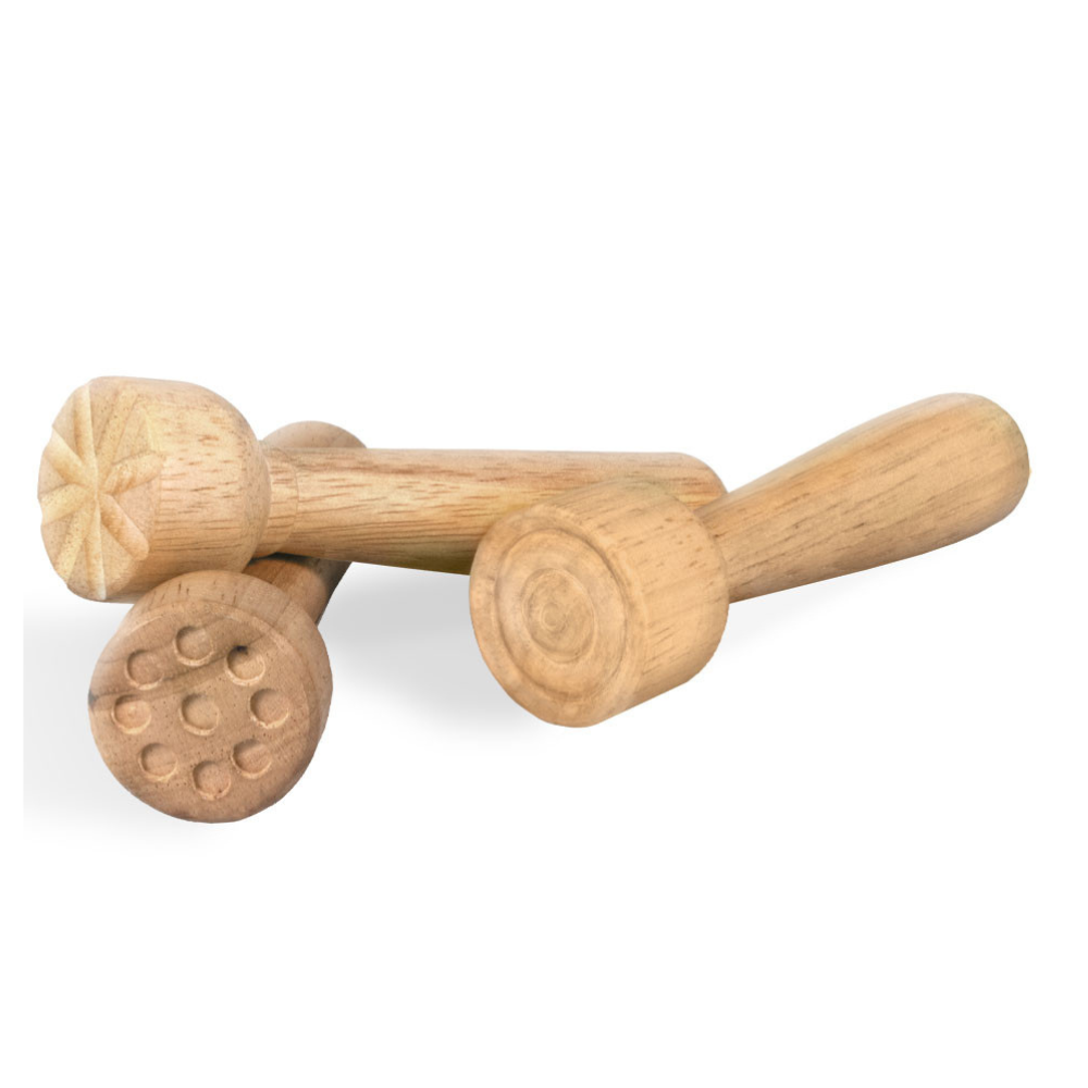 Lot de 3 Tampons en Bois pour Pâte à Modeler – Eveil Créatif