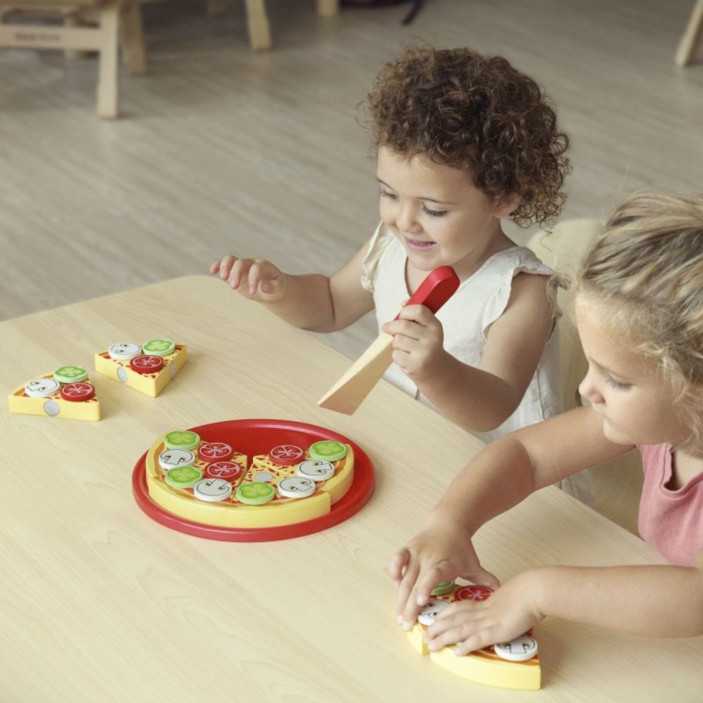 Pizza à Découper en Bois Viga Toys - Jouet d'Imitation Montessori