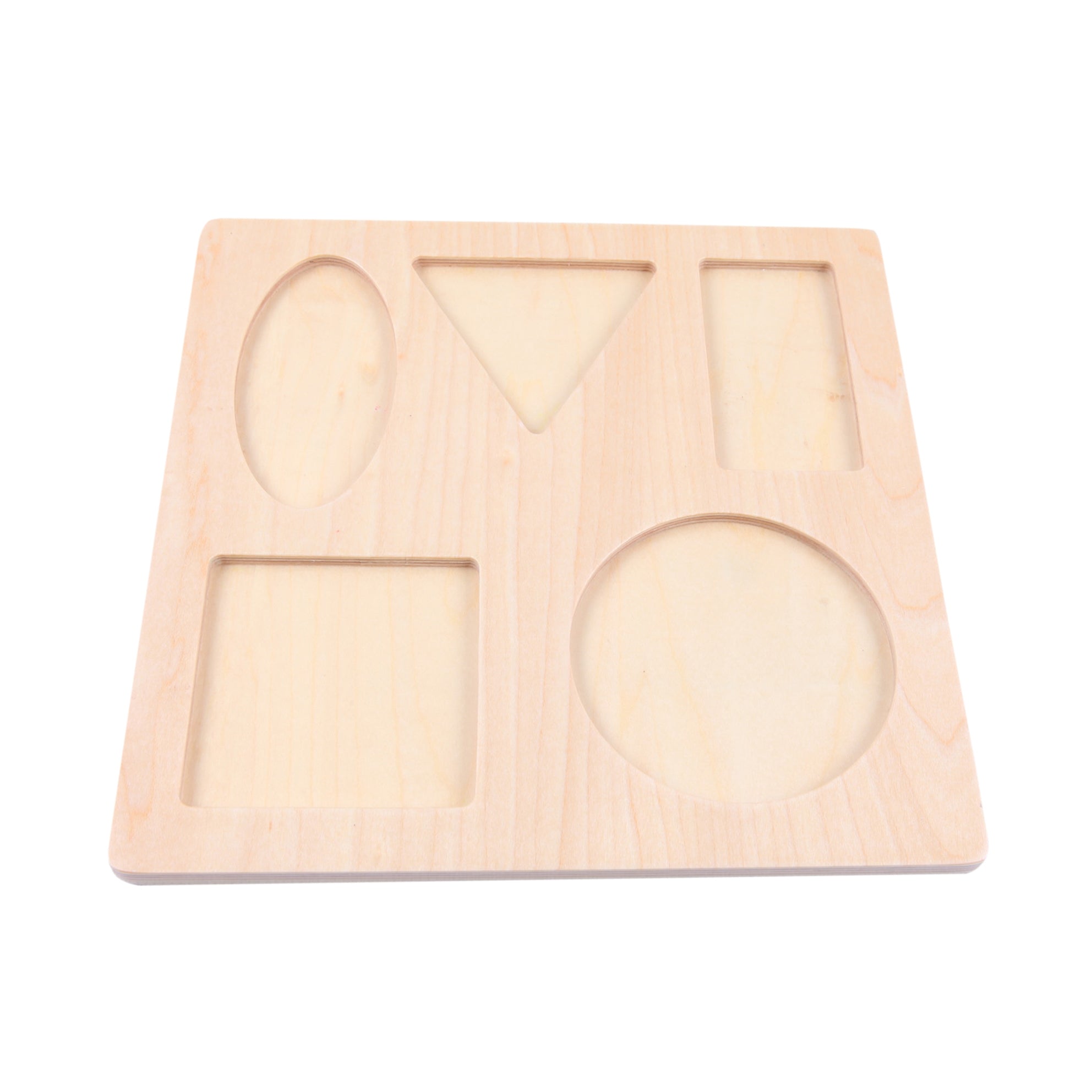 Puzzle Montessori Bois 5 Formes avec Bouton de Prise - 0-3 Ans