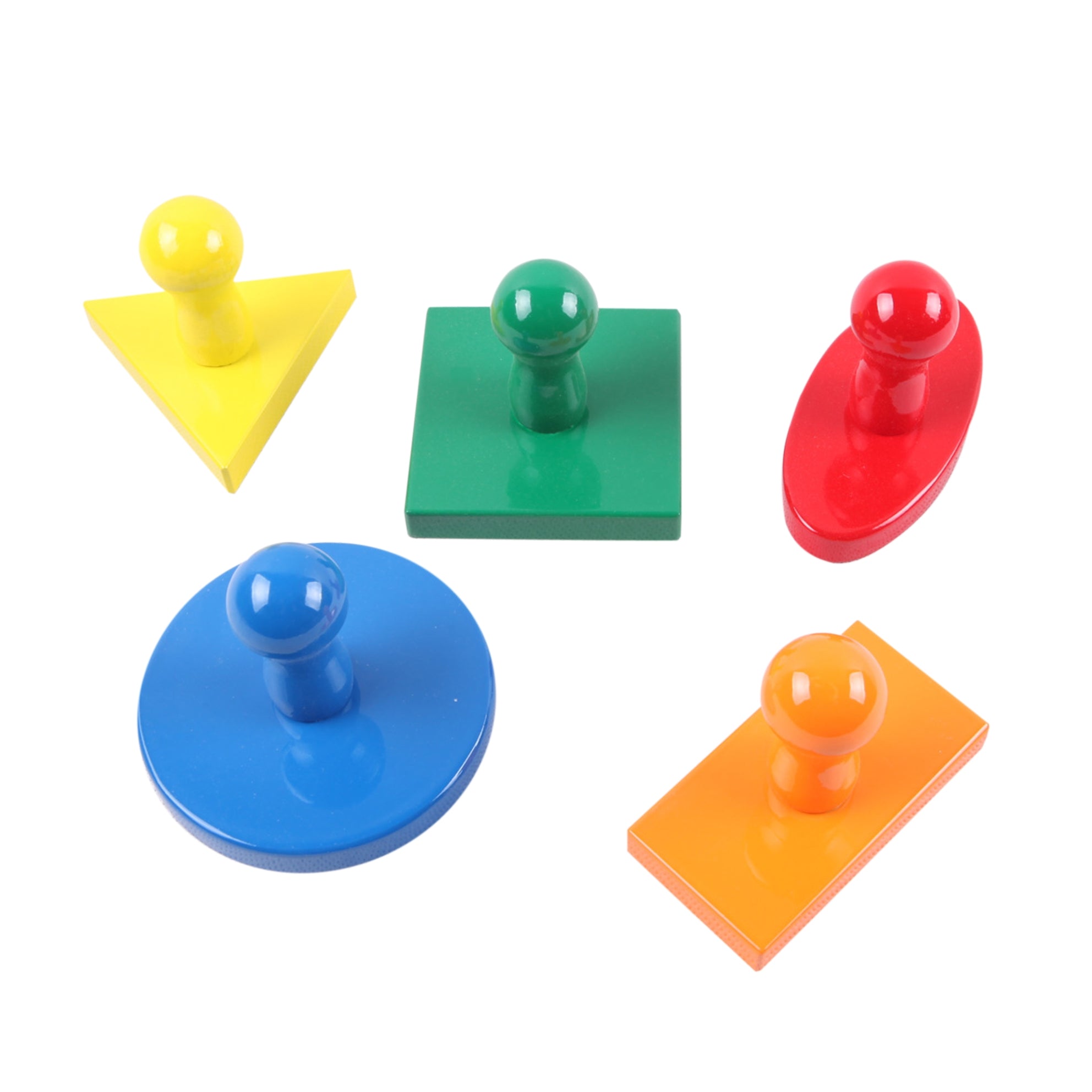 Puzzle Montessori Bois 5 Formes avec Bouton de Prise - 0-3 Ans