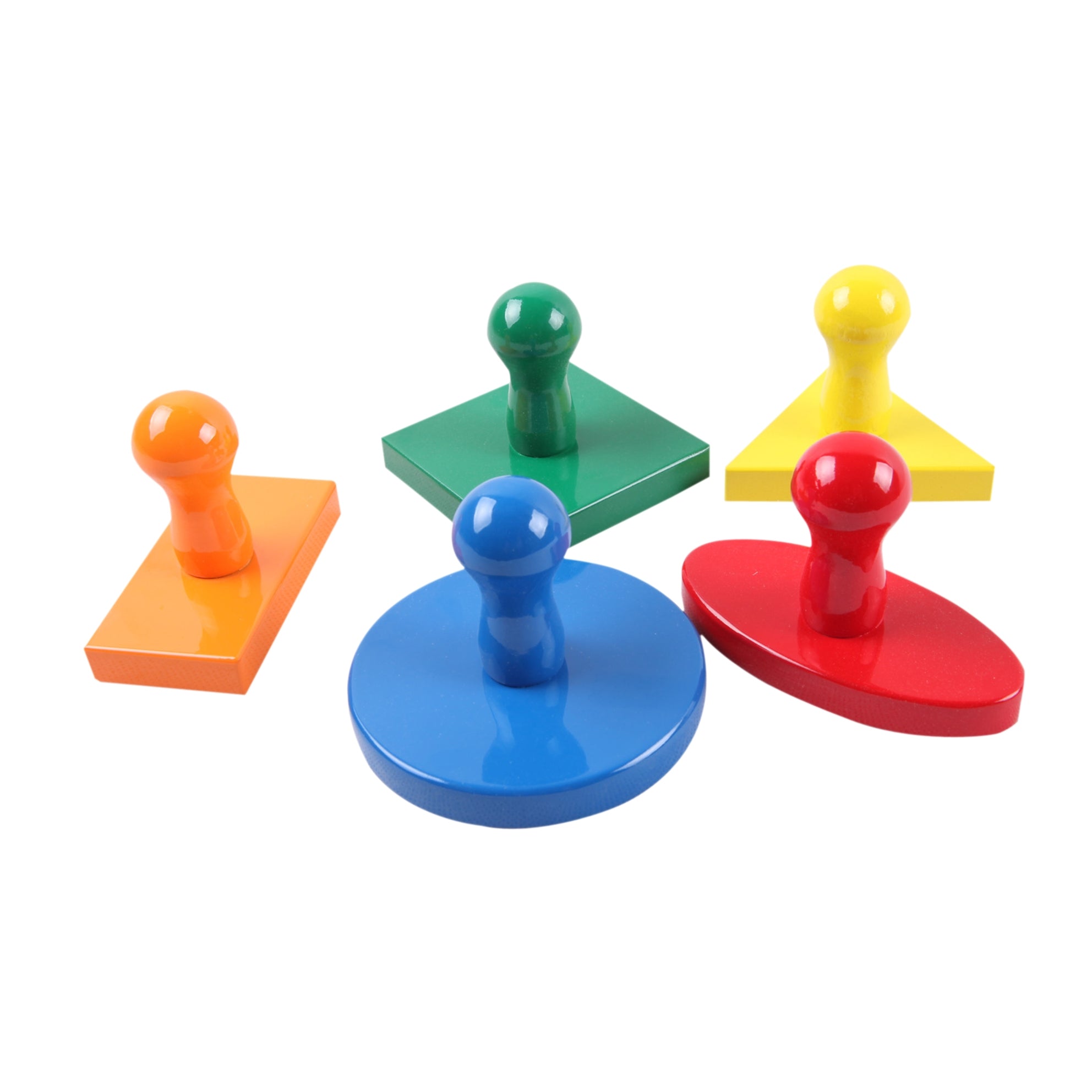 Puzzle Montessori Bois 5 Formes avec Bouton de Prise - 0-3 Ans