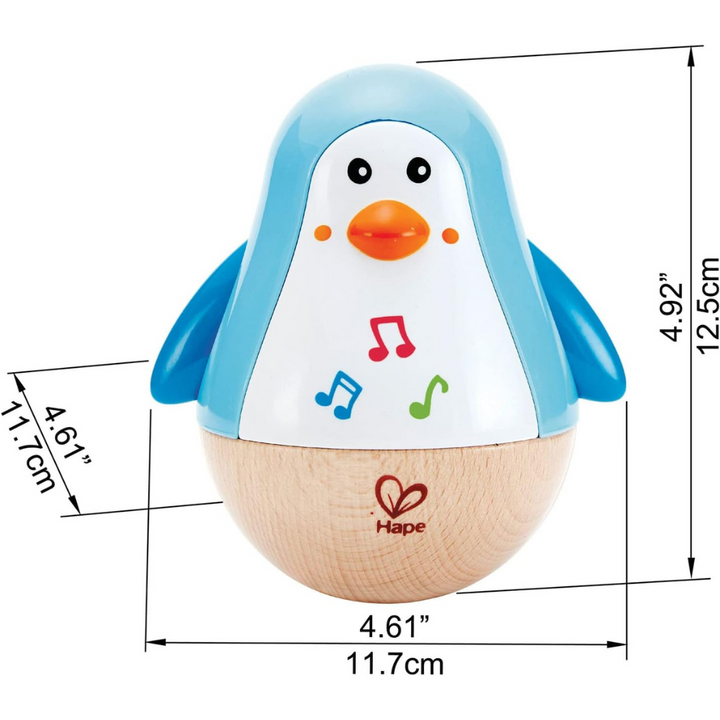 Jouet pingouin qui se balance avec sons apaisants pour motricité bébé