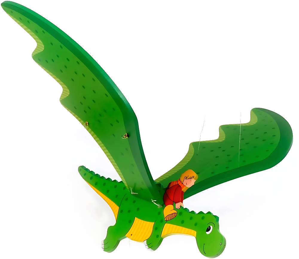 Mobile Bébé Dragon Volant en Bois - Éveil Sensoriel & Déco Chambre