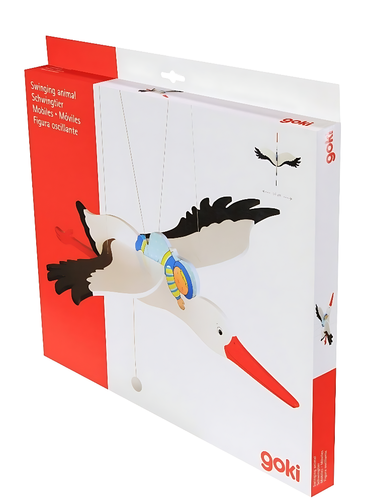 Mobile Cigogne Goki en Bois - Éveil Bébé Montessori & Déco Chambre