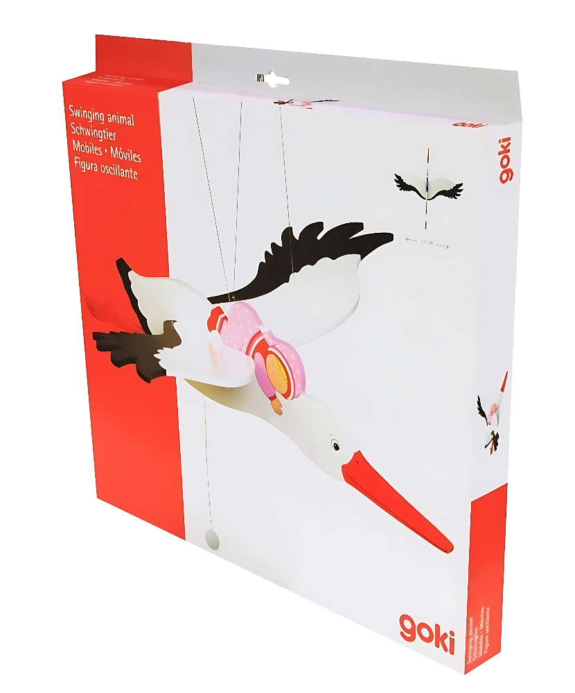 Mobile Cigogne Goki en Bois - Éveil Bébé Montessori & Déco Chambre
