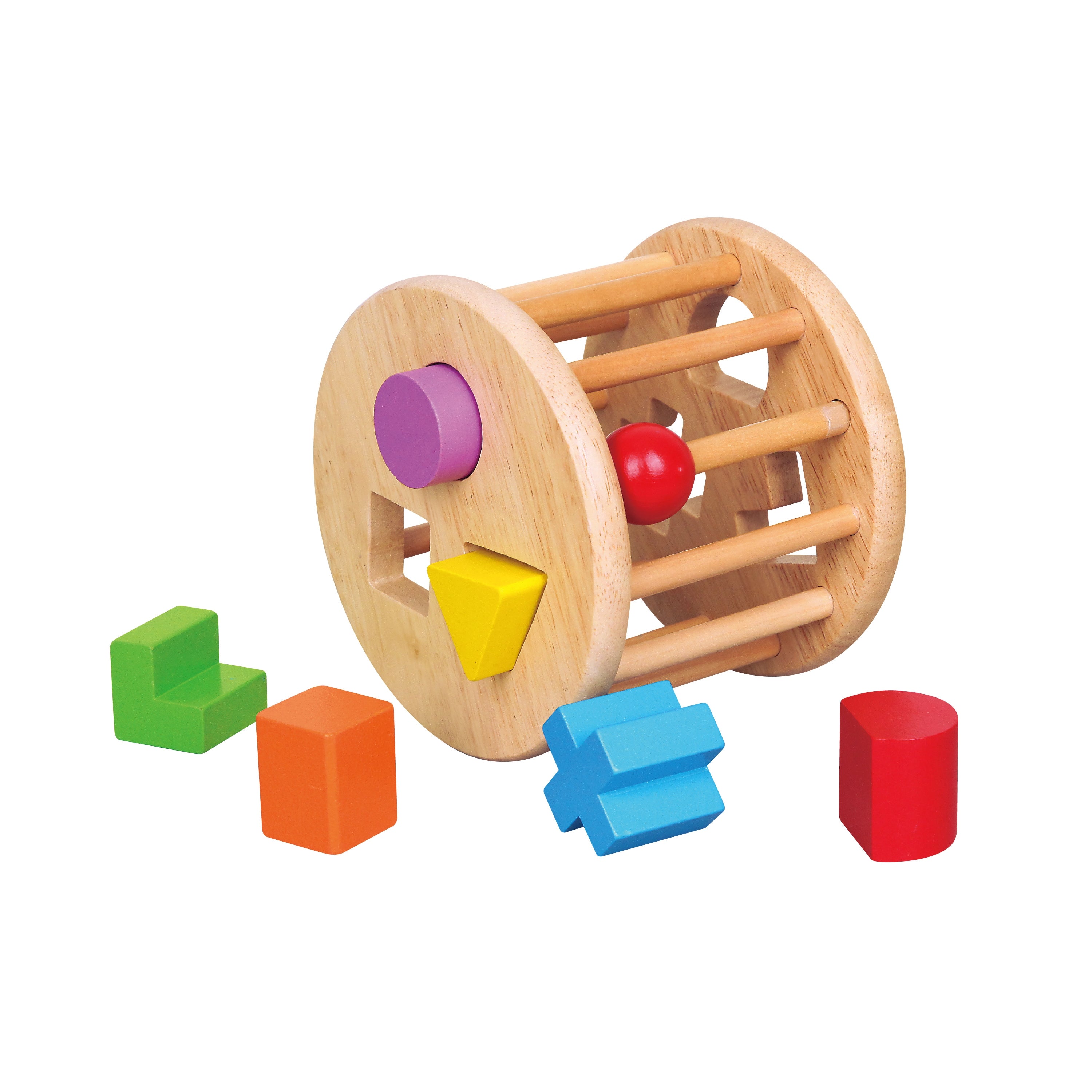 Trieur de formes en bois à rouler multicolore Viga Toys pour enfant 18 mois