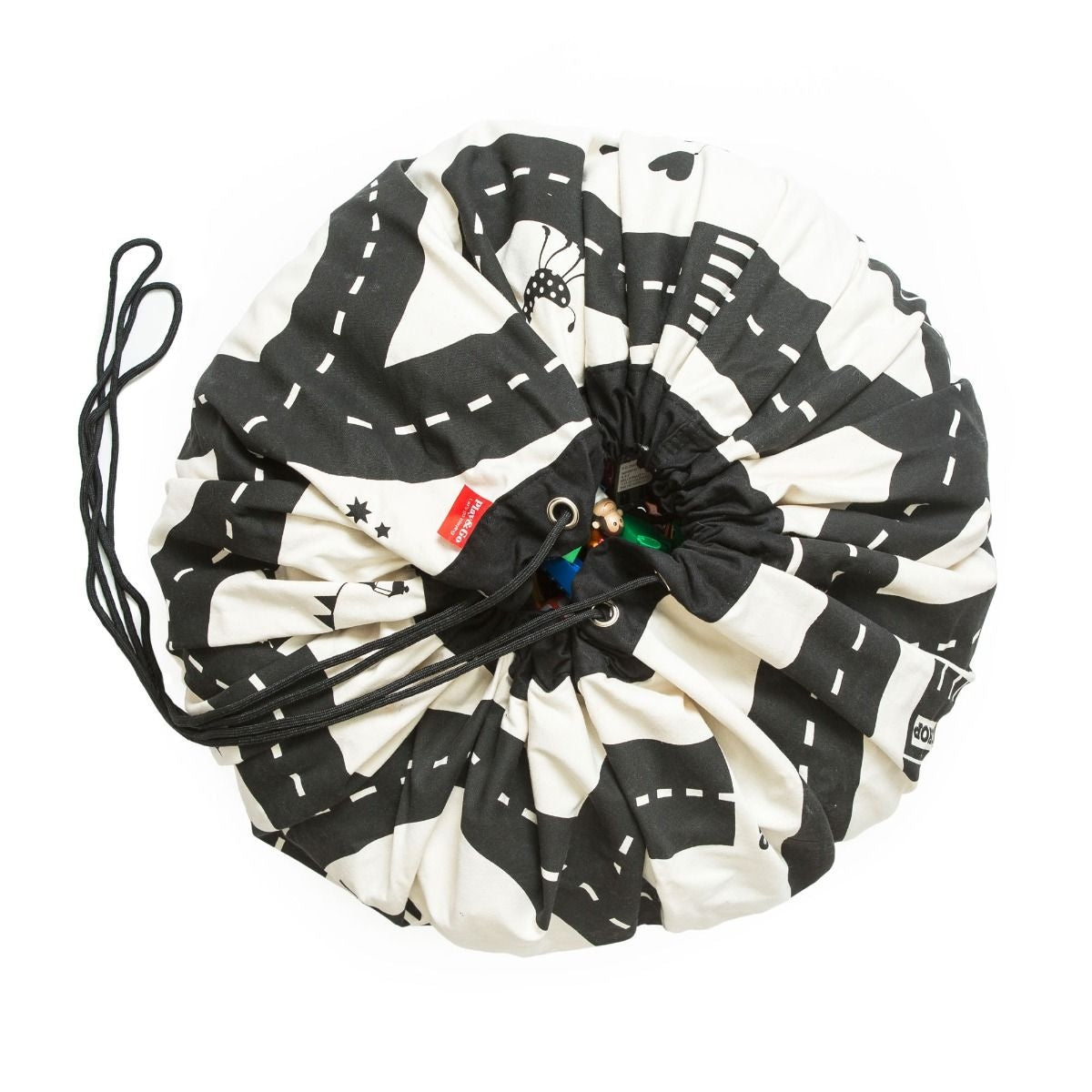 Sac de Rangement Jouets 2-en-1 et Tapis de Jeu Circuit Route - 140cm