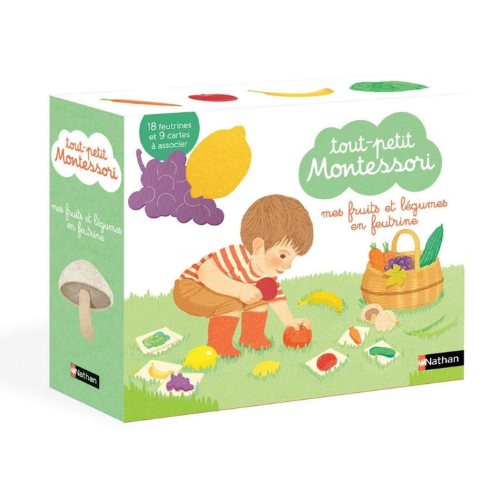 Coffret Montessori fruits et légumes en feutrine pour bébé