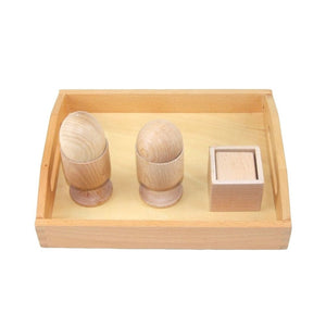 Plateau de rangement en bois pour jeu d'objets 3D Montessori