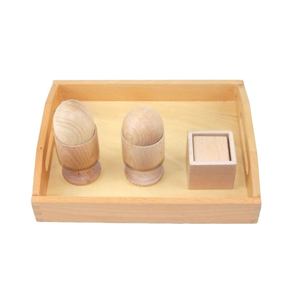 Plateau de rangement en bois pour jeu d'objets 3D Montessori
