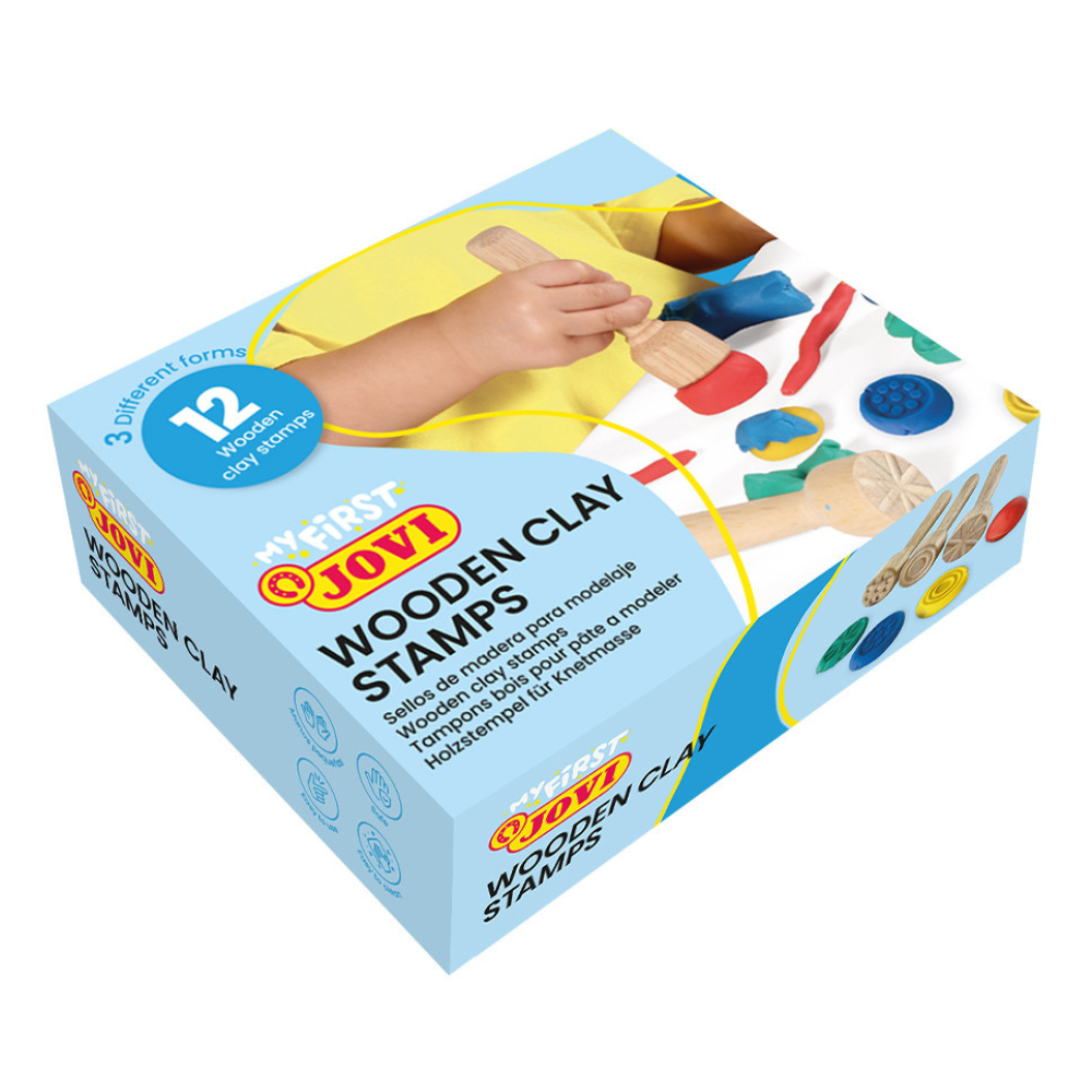 Tampon en bois forme cœur pour pâte à modeler
