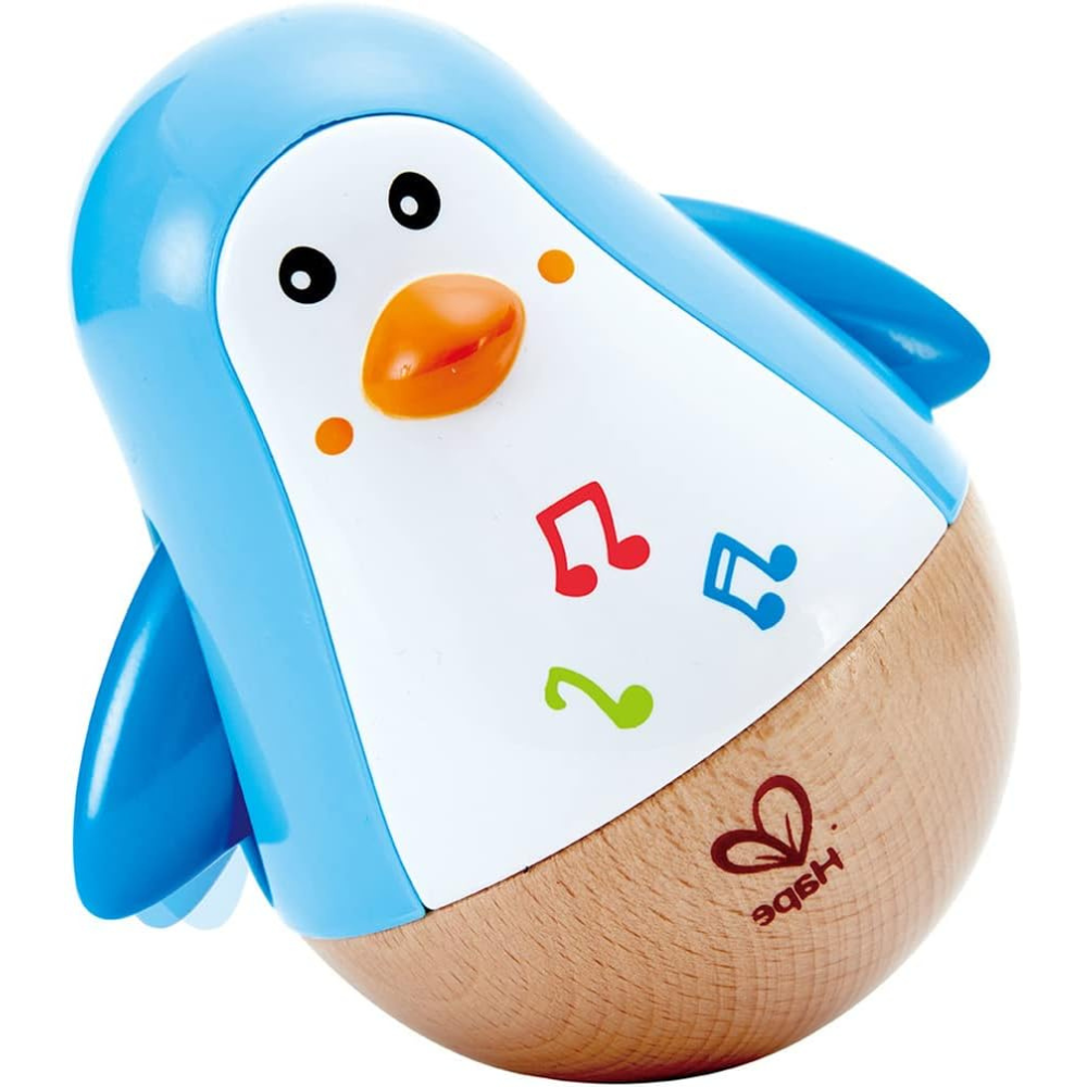 Pingouin Culbuto Musical Hape: Jouet d'Éveil Sensoriel Bébé dès 6 Mois