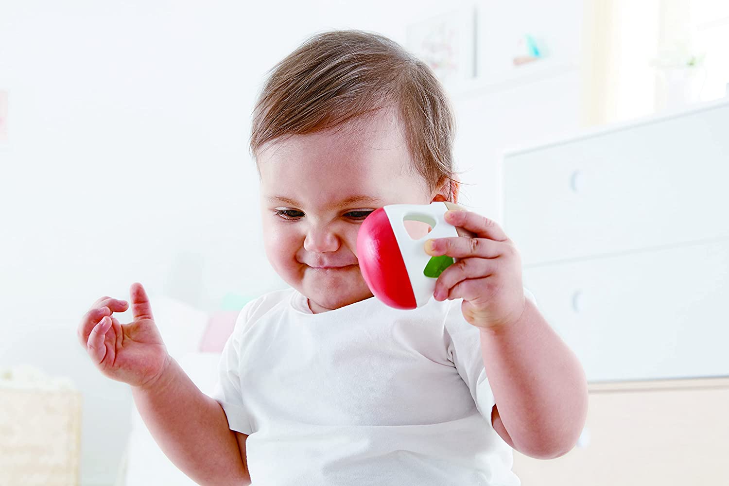 Hochet Basculo à Clochette en Bois - Jouet d'Éveil Bébé Montessori