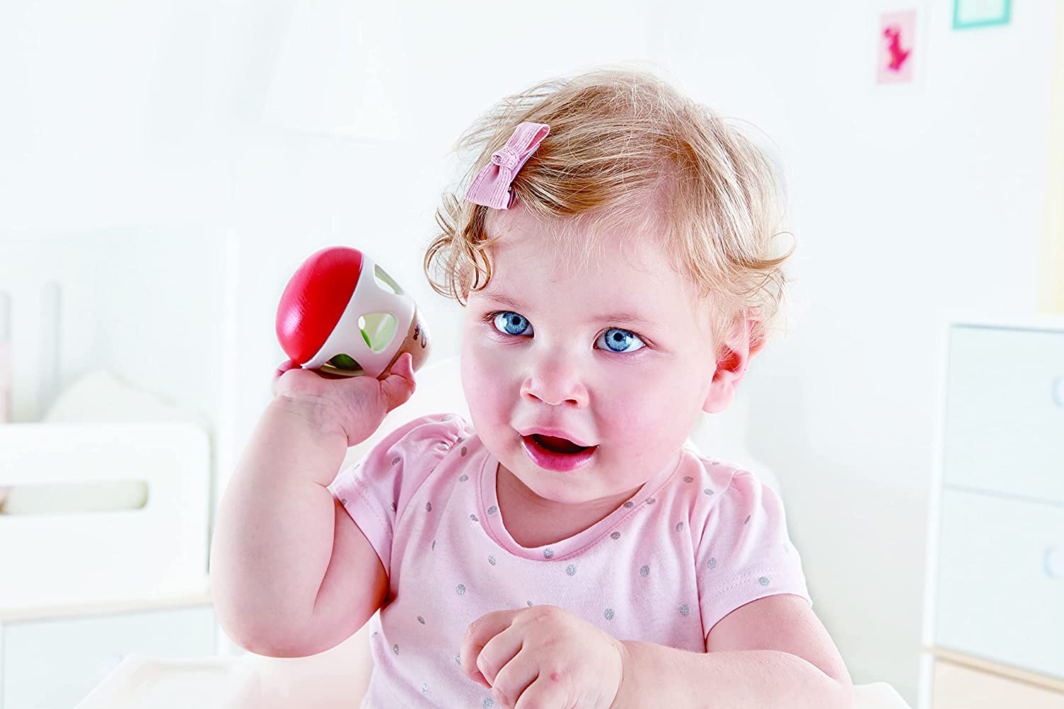 Hochet Basculo à Clochette en Bois - Jouet d'Éveil Bébé Montessori