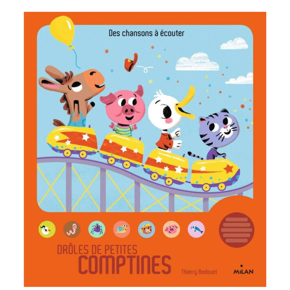 Livre sonore interactif Drôles de petites comptines pour bébé dès 12 mois