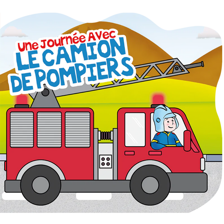 Livre éducatif tout-carton Une journée avec le camion de pompiers pour enfant dès 2 ans