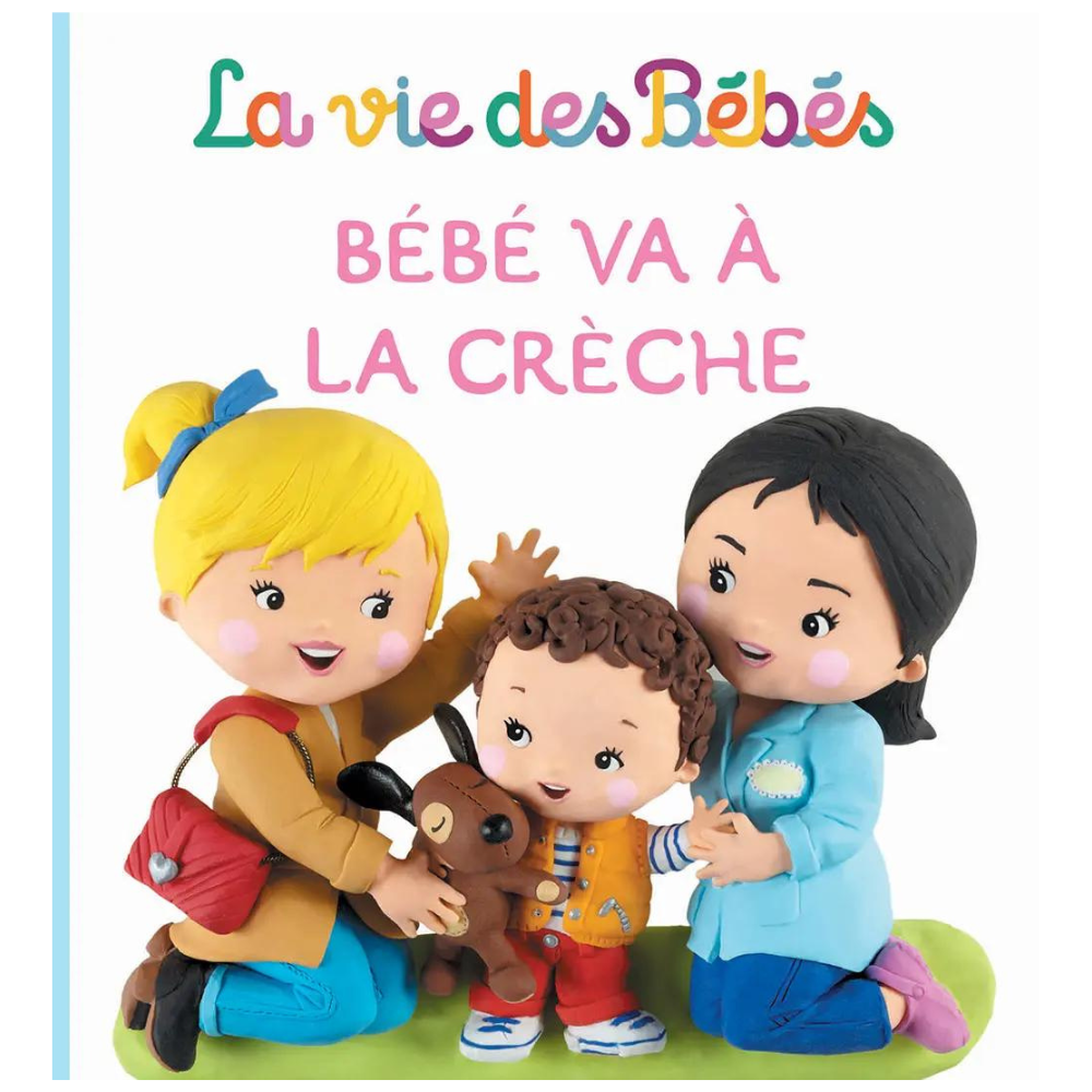 Livre éveil bébé va à la crèche avec illustrations en pâte à modeler