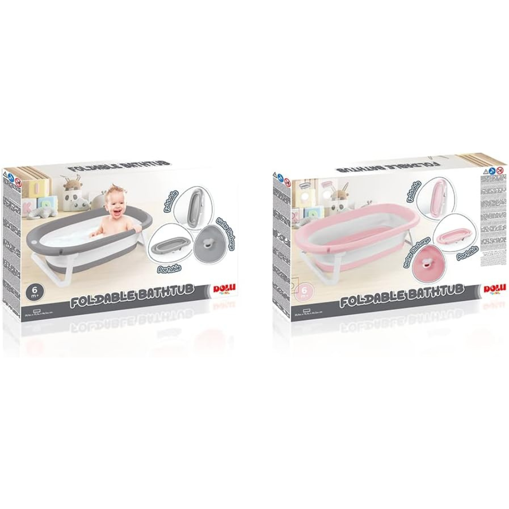 Baignoire Bébé Pliable Dolu Rose - Compacte & Ergonomique 0-2 ans
