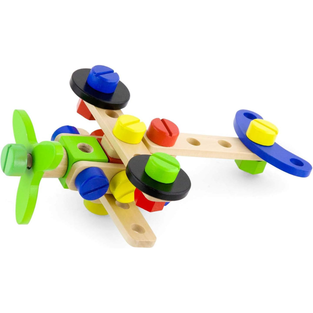 Enfants en train de construire avec des blocs de 48 pièces, activité collaborative