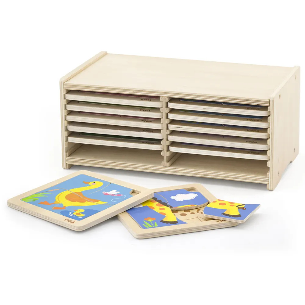 Détail des matériaux en bois durables et sûrs des puzzles