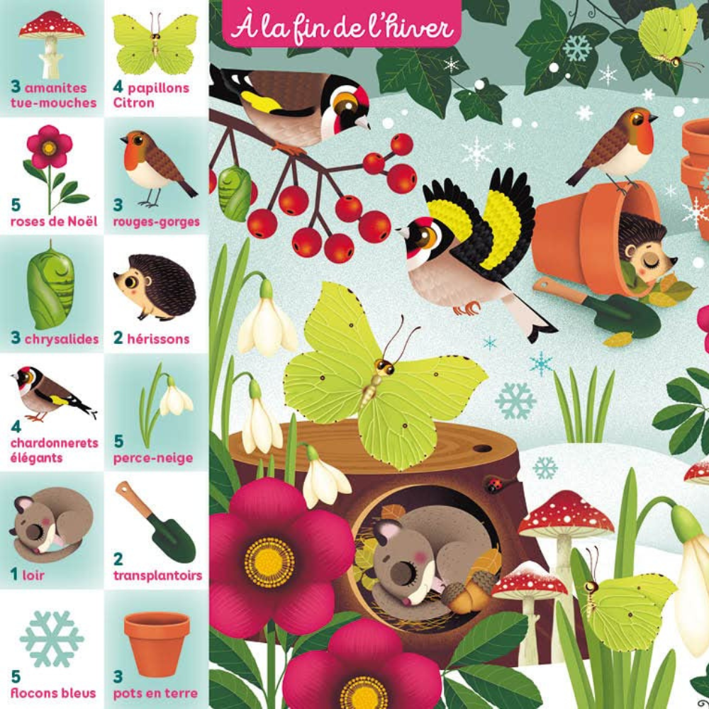 Livre Cherche, Trouve et Compte au Jardin | Éveil Montessori 3 ans