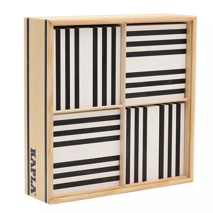 Coffret Kapla 100 planchettes bois noir et blanc pour construction créative