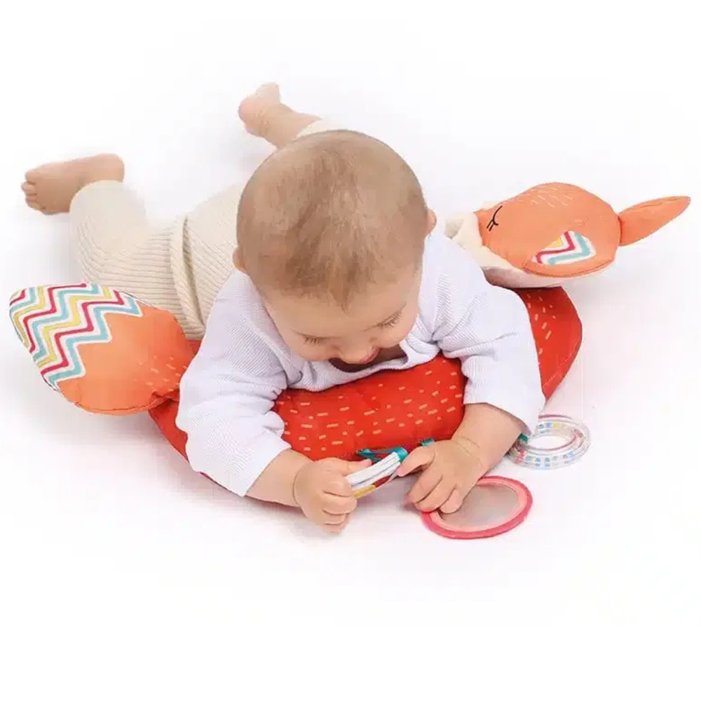 Coussin d'Activités Renard Ludi | Éveil Sensoriel et Motricité Bébé