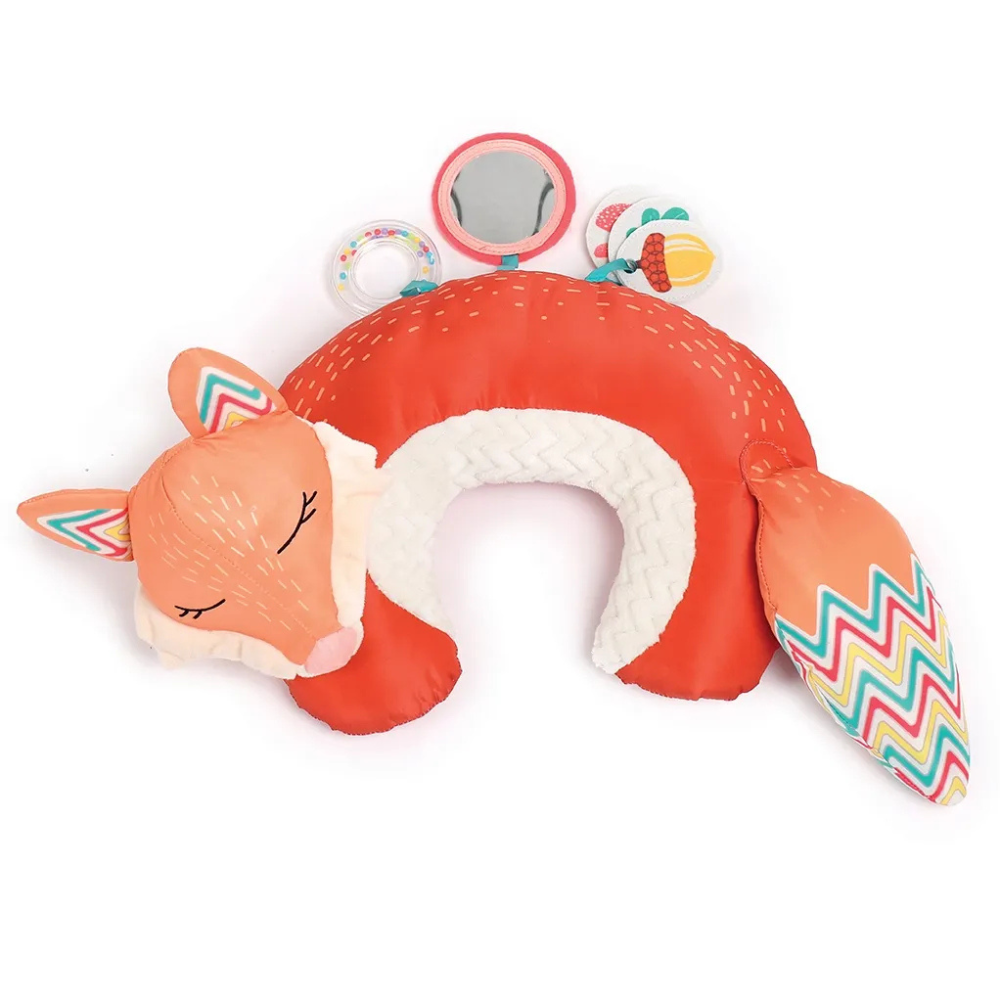 Coussin d'Activités Renard Ludi | Éveil Sensoriel et Motricité Bébé