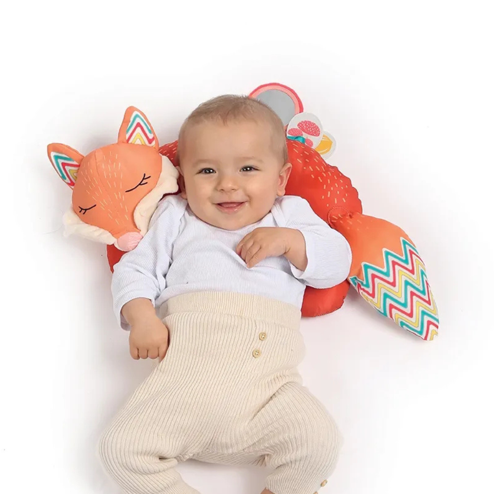 Coussin d'Activités Renard Ludi | Éveil Sensoriel et Motricité Bébé
