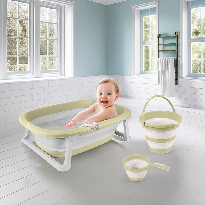 Baignoire ergonomique pliable pour bébé avec dossier de maintien