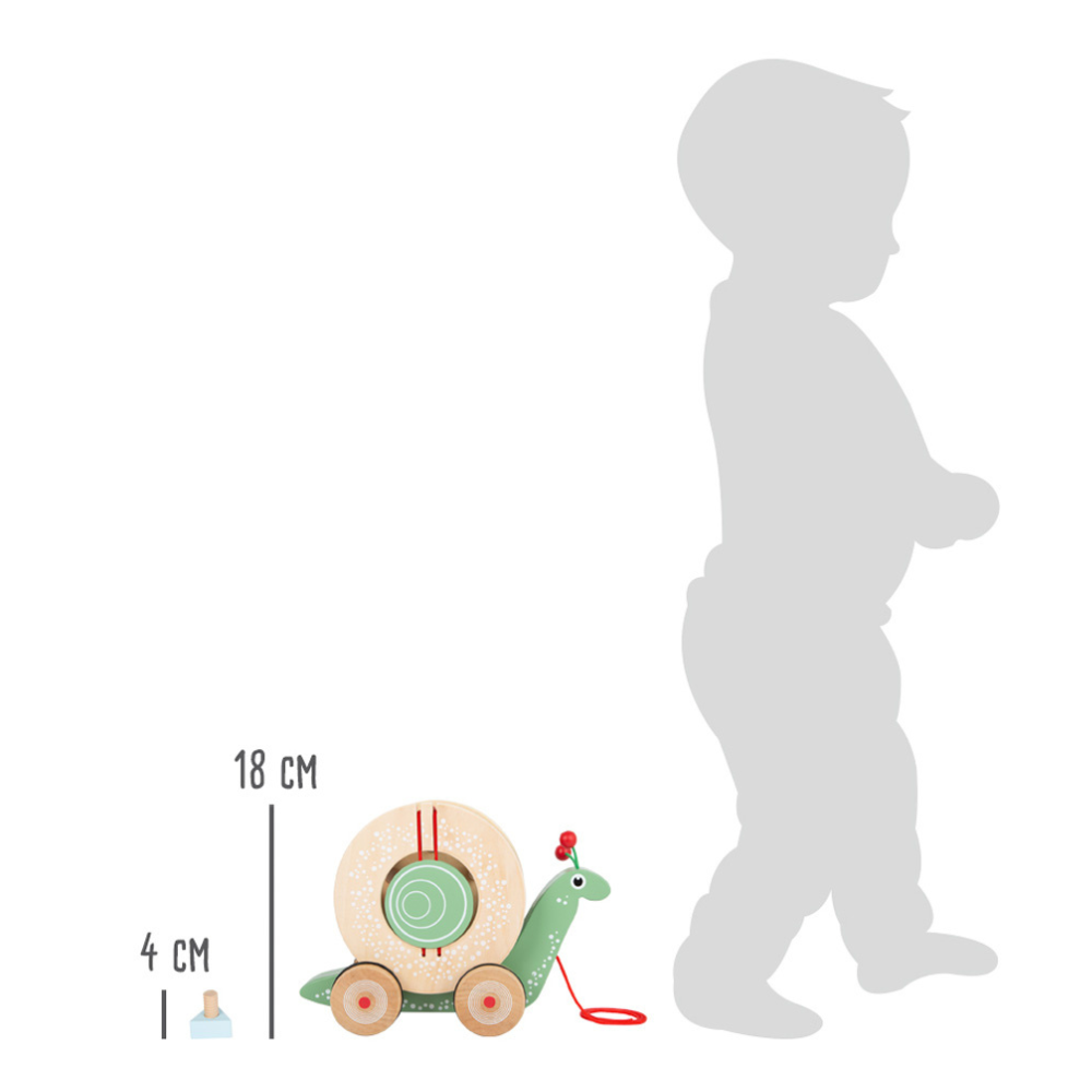 Escargot à Tirer en Bois 2-en-1: Jeu d'Encastrement et Motricité