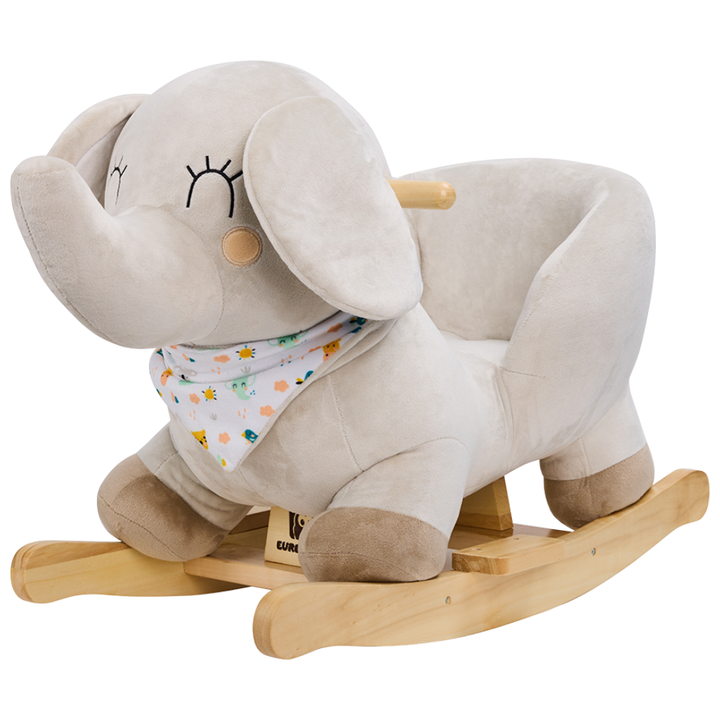 Fauteuil à bascule éléphant en bois pour enfant 1 an