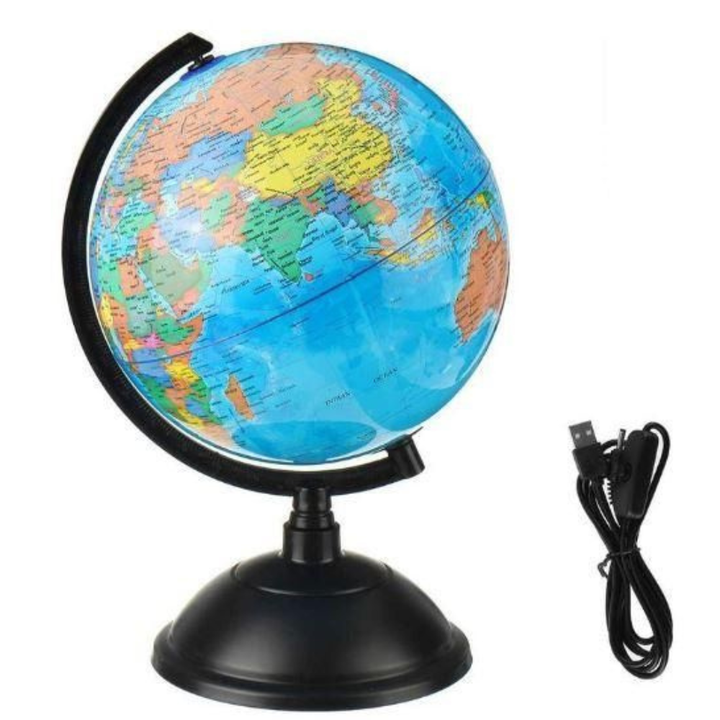 Globe Terrestre Lumineux 30 cm avec cartographie détaillée
