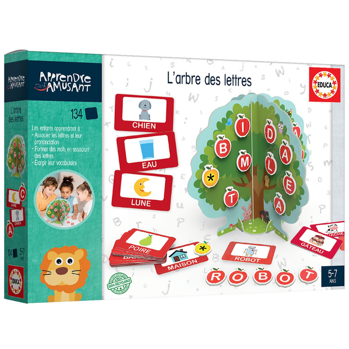 Arbre des lettres éducatif 3D pour enfants 5+