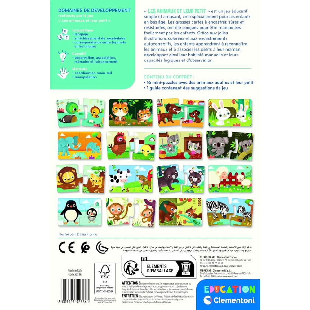 Clementoni - Jeu Éducatif Animaux et leurs Petits - Dès 2 ans