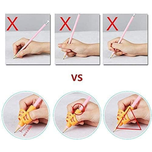 Guide doigt silicone bleu pour une écriture confortable
