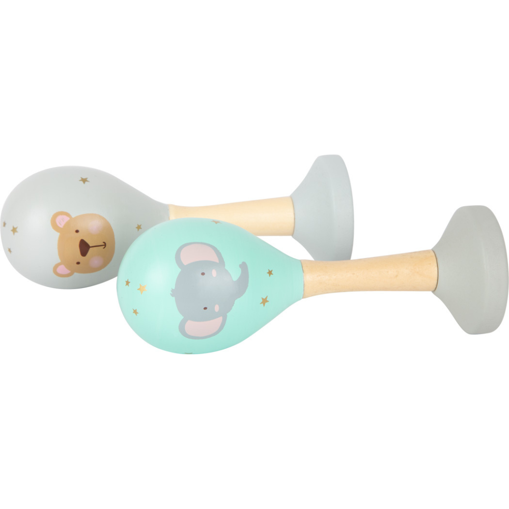Maracas Pastel en Bois Small Foot - Éveil Musical pour Enfant dès 1 An