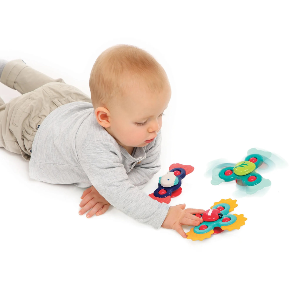 Baby Spinners LUDI - Trio de Toupies Ventousées Éveil Sensoriel