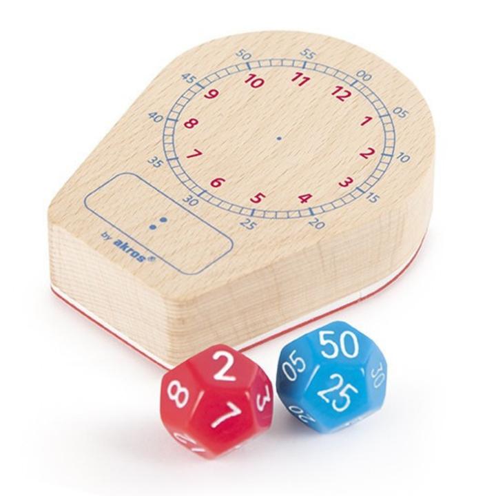 Maxi tampon "Quelle heure est-il ?" montrant une horloge analogique