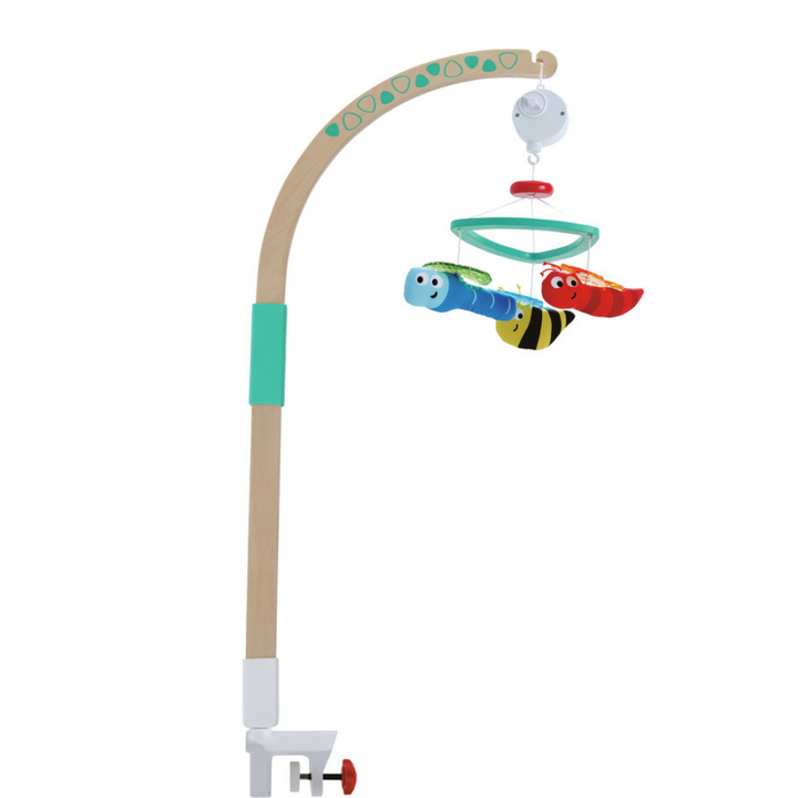 Mobile musical Hape en bois avec insectes colorés suspendus pour lit bébé