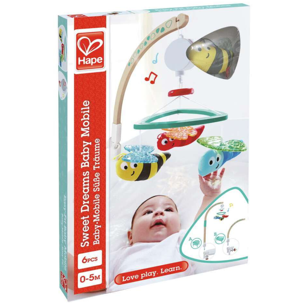 Mobile Bébé Musical en Bois Hape Doux Rêves - Éveil Sensoriel